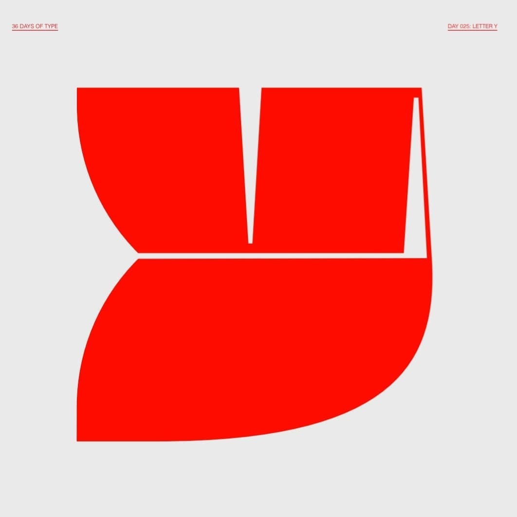 A typographic design of the Letter Y for the 36 Days of Type challenge.