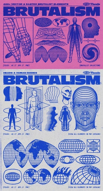 A cover of "Brutalism" cluster. The owner is sophiehospes. The cluster consists of 13 elements.