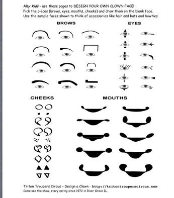 A cover of "Clown faces" cluster. The owner is deathgarden. The cluster consists of 5 elements.