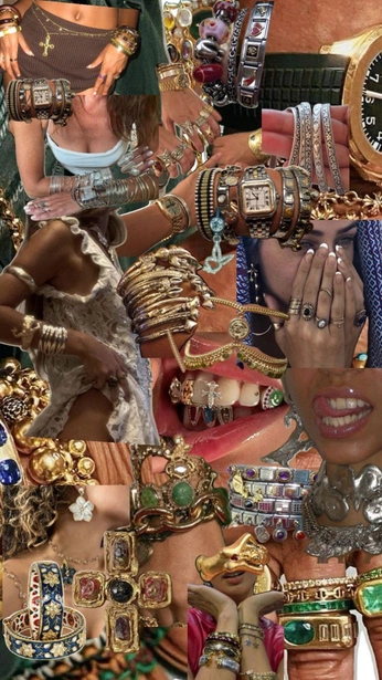 A cover of "maximalist jewellery" cluster. The owner is curatedwstarss. The cluster consists of 8 elements.