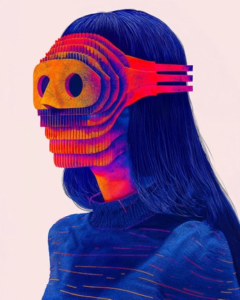 A cover of "Masks" cluster. The owner is kcaokim. The cluster consists of 24 elements.