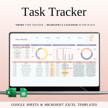 A cover of "Task Tracker Template" cluster. The owner is spreadsheetshub. The cluster description is "Simple Daily Task & Project Tracker – Get Things Done Template". The cluster consists of 1 element.