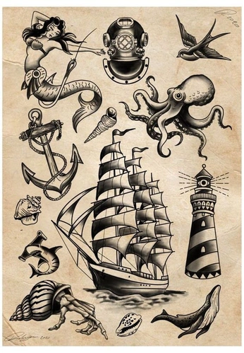 A cover of "Old school tattoo" cluster. The owner is enjoe. The cluster consists of 3 elements.