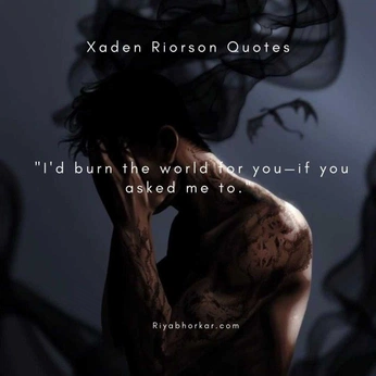 A cover of "Xaden Riorson Quotes" cluster. The owner is riyabhorkar7. The cluster consists of 95 elements.