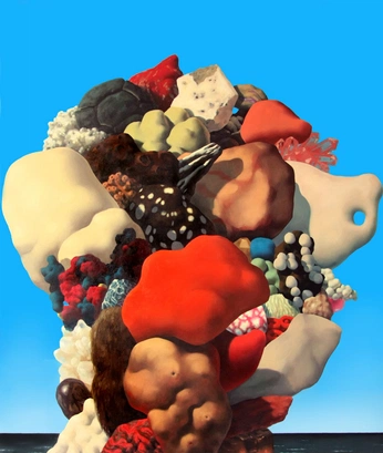 A cover of "未來設計趨勢與個人視覺語言的實驗" cluster. The owner is qian.518. The cluster consists of 218 elements.