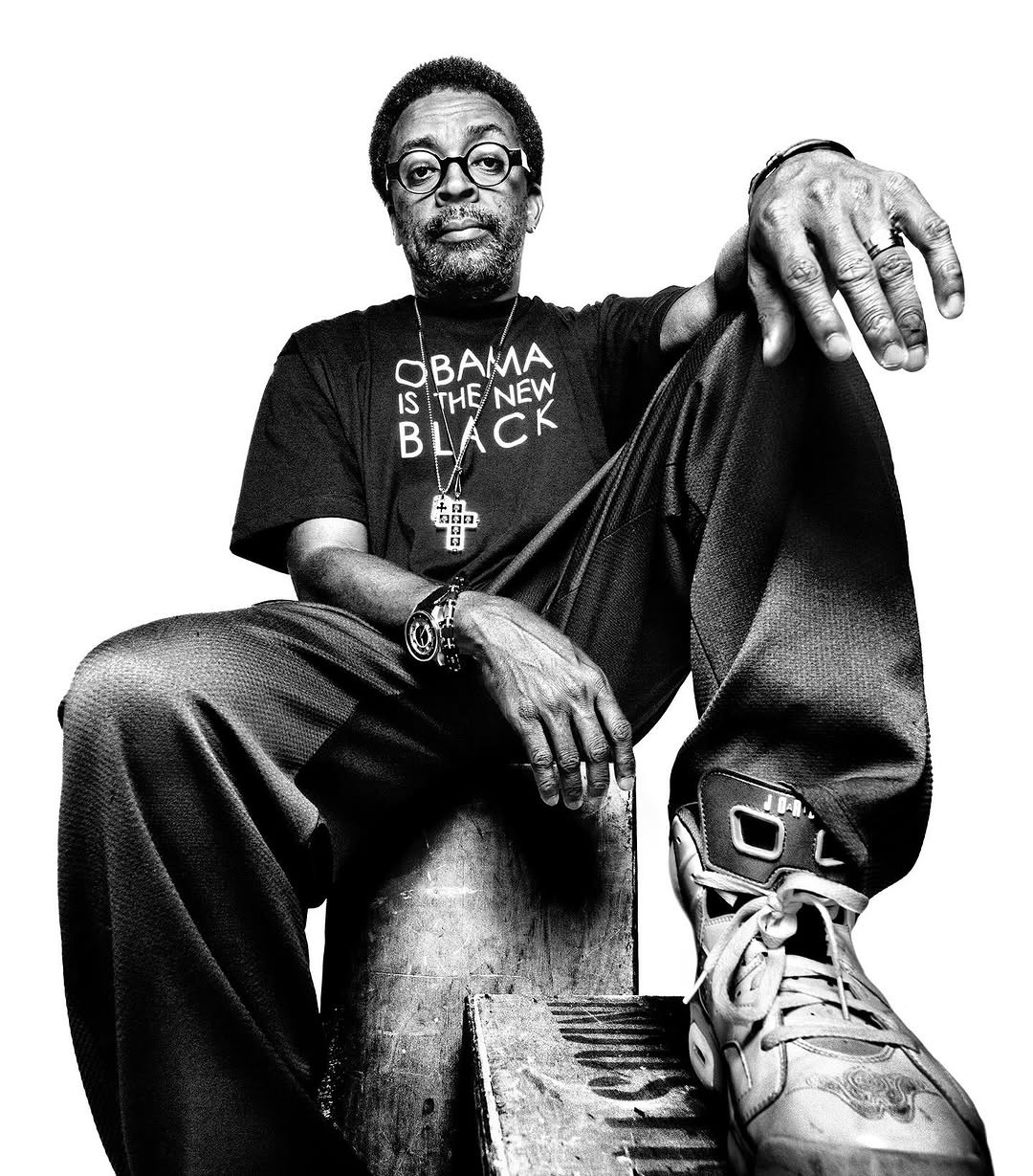 A portrait of filmmaker Spike Lee photographed by Platon in 2008 for The New Yorker.