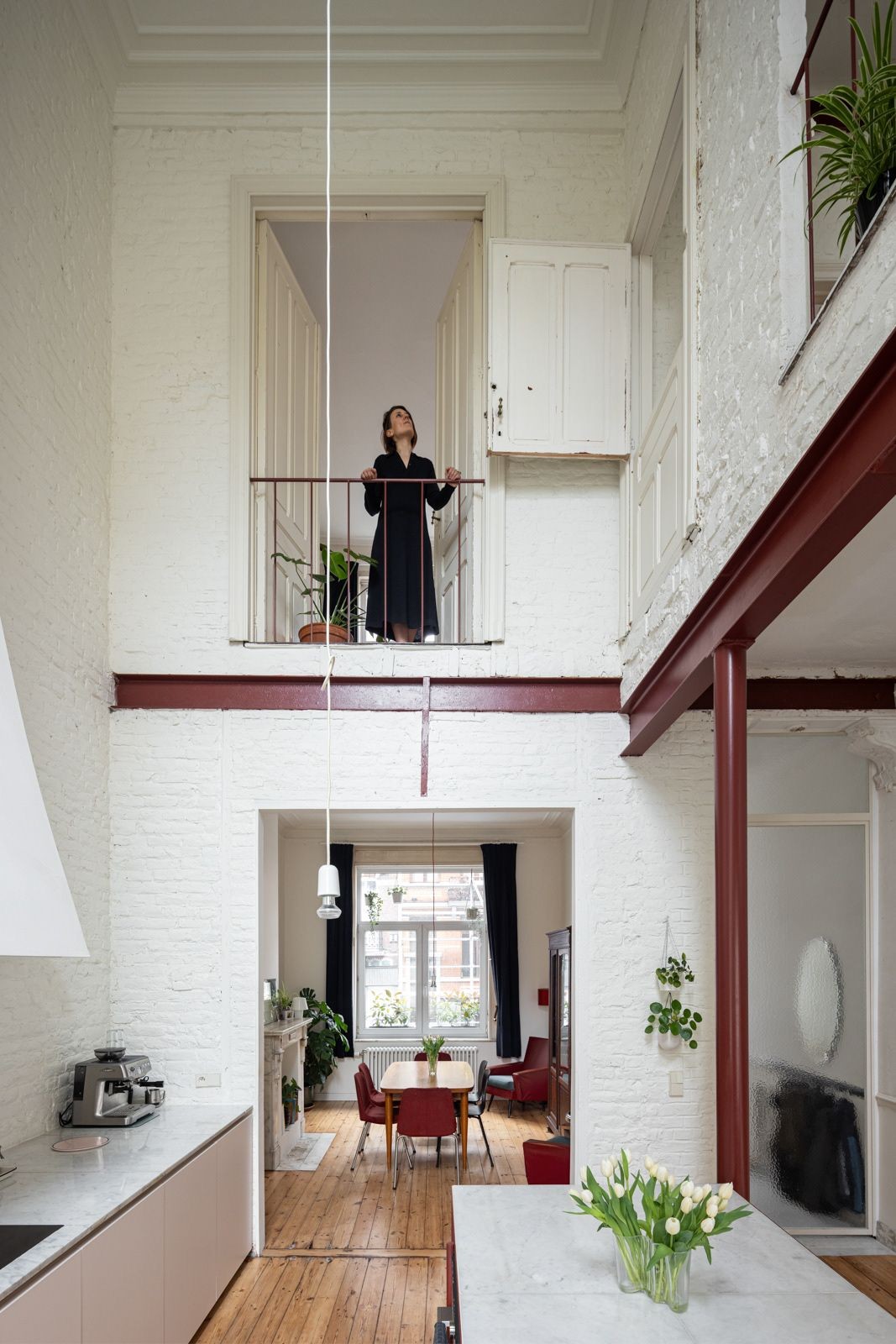 A 2018 house renovation in Schaerbeek, Belgium by Martens Van Caimere Architecten. Photo by Dennis De Smet.