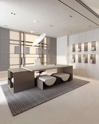 A cover of "office setup" cluster. The owner is ebassur. The cluster consists of 4 elements.