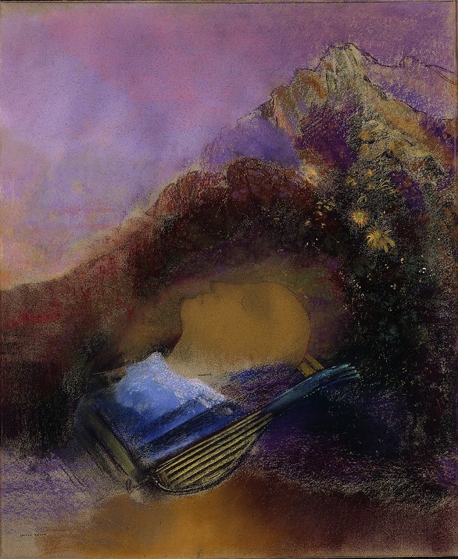 An image added by cosmos on Jul 10, 2024. May present: orpheus odilon redon, orpheus, the cleveland museum of art, painting, art.