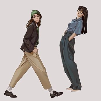 A cover of "Poses - Walking/Standing" cluster. The owner is sourgrapefruit. The cluster consists of 8 elements.