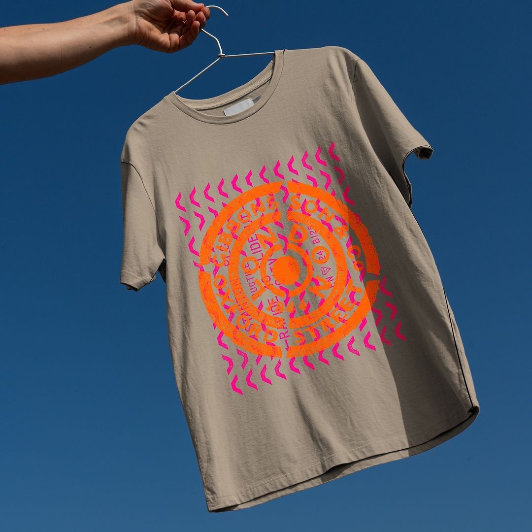 An Instagram  post added on Jul 14, 2024. The author is @pentagramdesign. May present: supply family tshirt mockups, t-shirt, shirt, mockup.