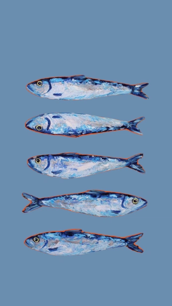 A cover of "Fish prints" cluster. The owner is nothererightnow3. The cluster consists of 4 elements.