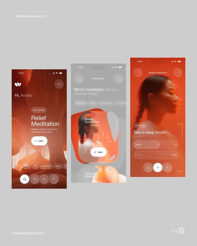 User interface design for the Luma meditation app by Ron Design Lab ...
