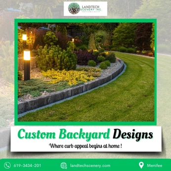 A cover of "Custom Backyard Designs" cluster. The owner is landtech. The cluster consists of 1 element.