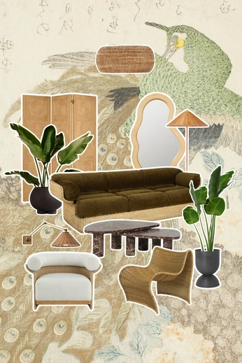 A cover of "Interior Design" cluster. The owner is dotnuance. The cluster description is "Interior design inspirations featuring iconic designer furniture". The cluster consists of 16 elements.
