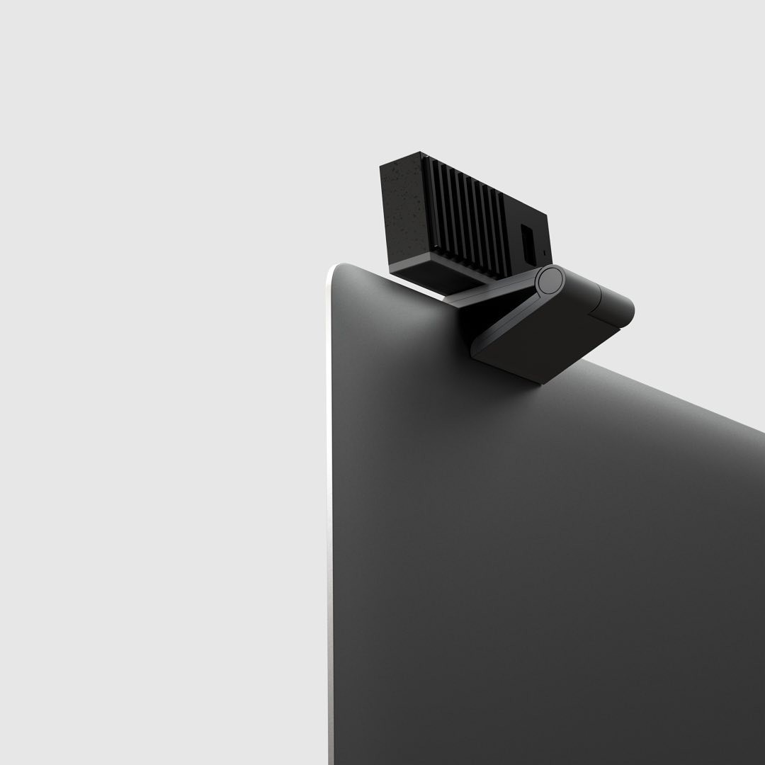 The Opal C1 webcam, created in 2021. Industrial design by Kenny Sweet.