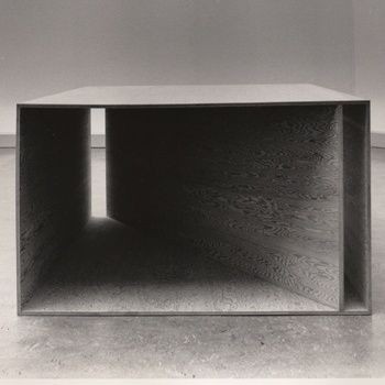 A minimalist plywood sculpture by Donald Judd.