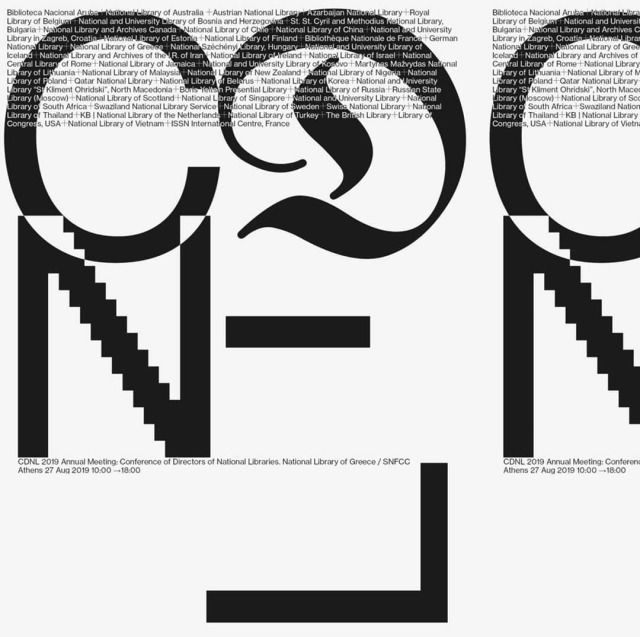 Graphic identity for the CDNL 2019 Annual Meeting: Conference of Directors of National Libraries.