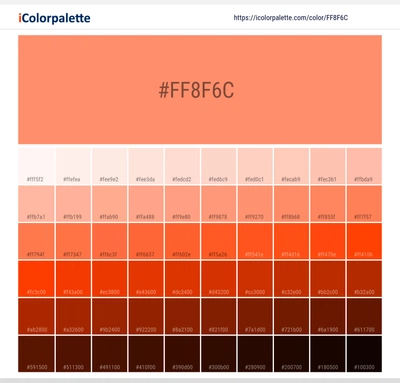 Pantone 811 C Color | Hex color Code #FF8F6C information | Hsl | Rgb ...