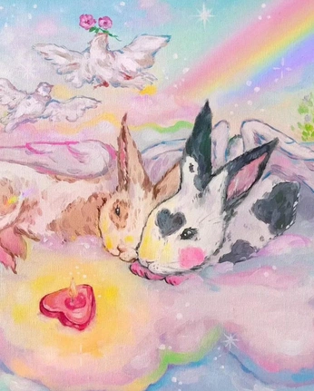 A cover of "Art inspo" cluster. The owner is bunniesdotcom. The cluster consists of 57 elements.