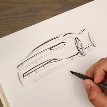 A cover of "09-Car Exterior Sketch" cluster. The owner is mark.base. The cluster consists of 404 elements.