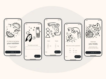 A cover of "Illustrations in UI" cluster. The owner is adib.z. The cluster consists of 14 elements.