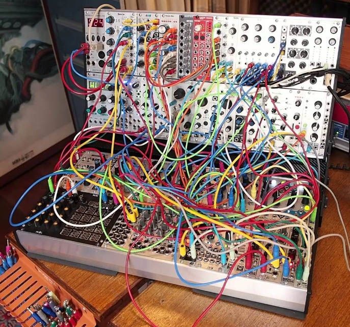 A Eurorack Modular Synthesizer setup.