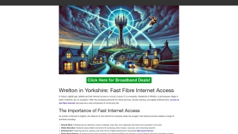 A cover of "Wrelton Gigabit Fibre" cluster. The owner is savedimages. The cluster description is "Wrelton Full Fibre Gigabit Broadband Deals.". The cluster consists of 1 element.