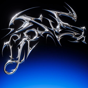 A cover of "CHROME TEXT" cluster. The owner is jackji. The cluster description is "Chrome Text Design". The cluster consists of 50 elements.