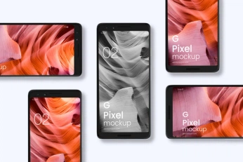 A cover of "google pixel 3 mockup" cluster. The owner is aimockuptools. The cluster consists of 2 elements.