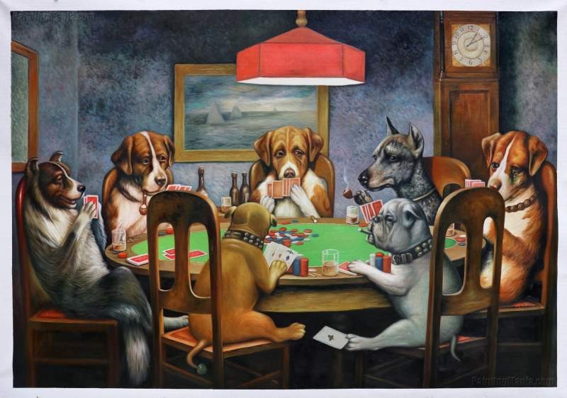 An article "Un amigo necesitado by Cassius Marcellus Coolidge via DailyArt mobile app" added by fre on Aug 25, 2025. May present: friend in need painting, a friend in need, pinched with four aces, art, poker sympathy.