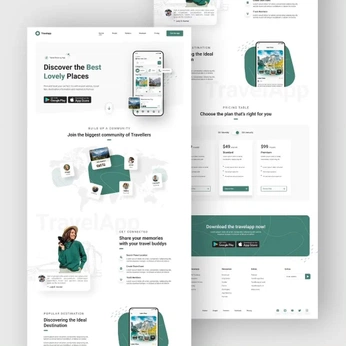 A cover of "App Landing Page" cluster. The owner is pixelgal. The cluster consists of 6 elements.