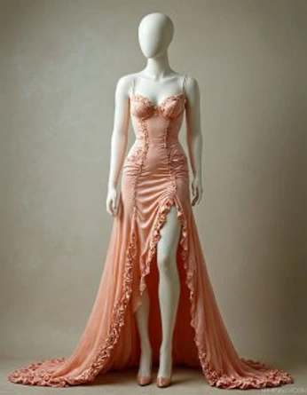 A cover of "AI gender" cluster. The owner is neyrodesigner. The cluster description is "Concept generated by AI. Long dress for woman. Rich colors". The cluster consists of 3 elements.