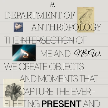 A cover of "Dept of anthropology" cluster. The owner is davidchoe. The cluster description is "my creative practice". The cluster consists of 81 elements.
