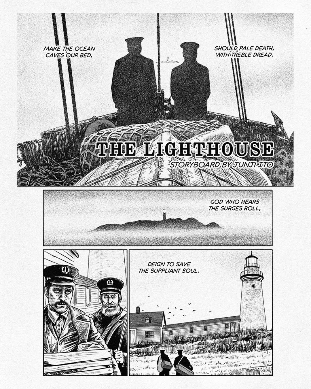A short manga adaptation of the film The Lighthouse by artist Junji Ito.