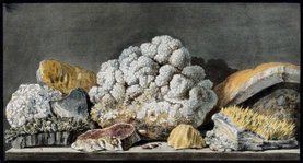 Pieces of volcanic minerals from Solfatara