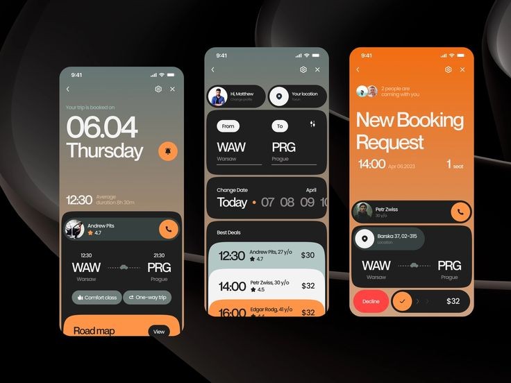 Flights App, a mobile app concept by designer Kirill Koshelev.