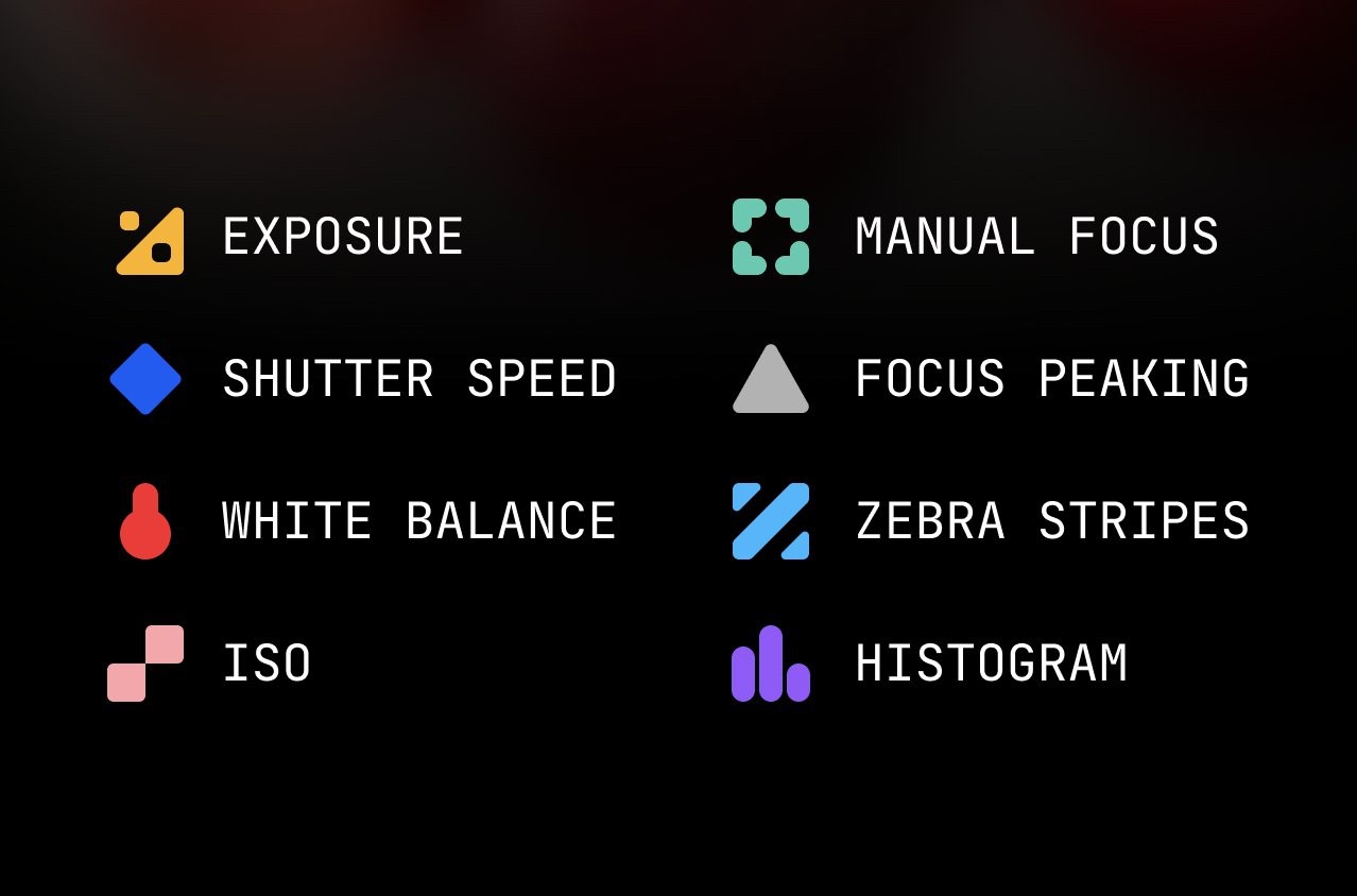 Manual control icons for a camera app designed by Andy Allen and Martin David.