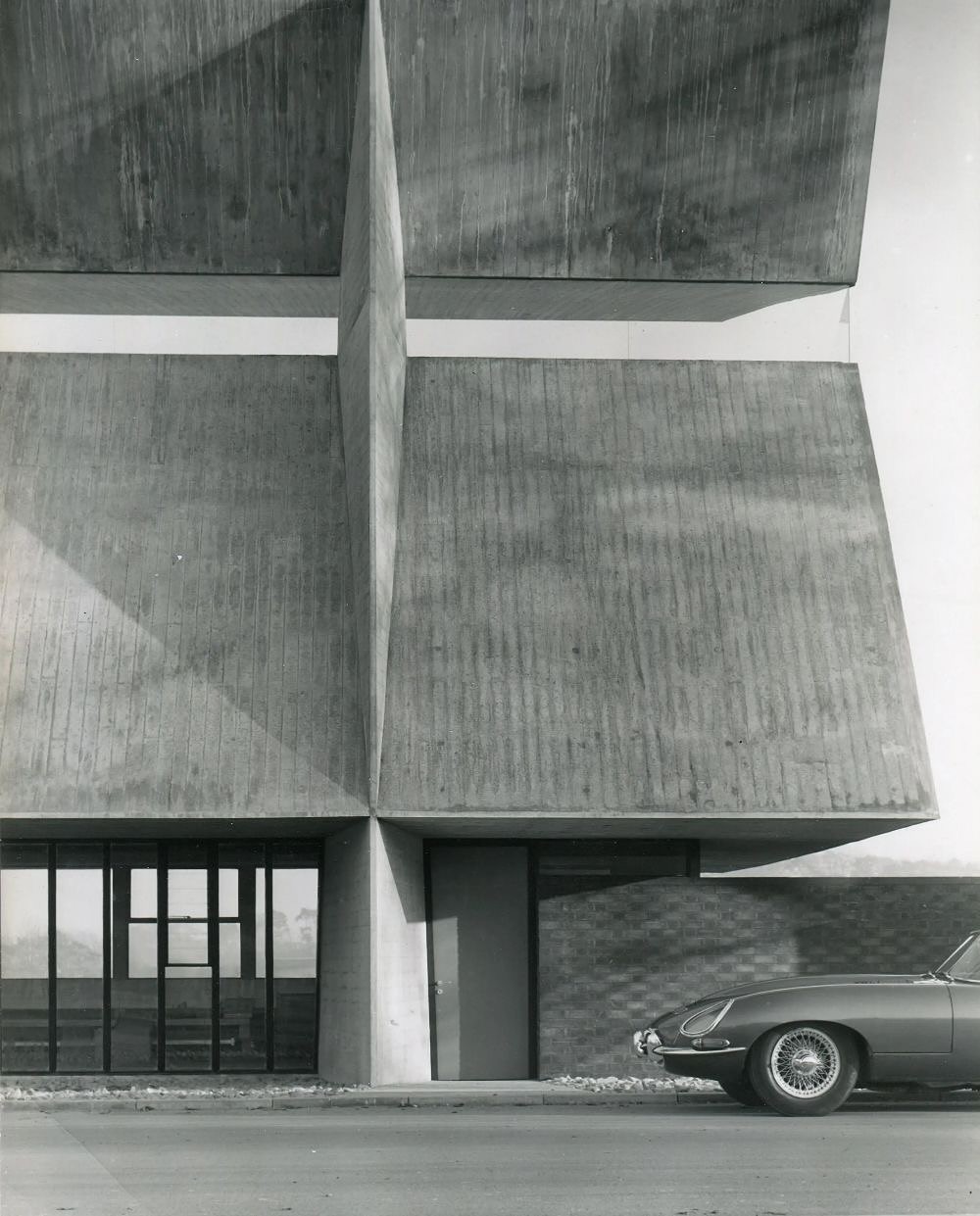 The Netherdale grandstand in Scotland, a Brutalist work by architect Peter Womersley (1963-1965).